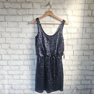 VENUS Navy Sequin Blouson Party Dress, XS